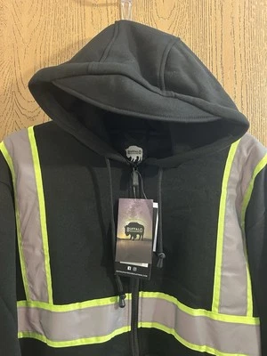 Sudadera con capucha reflectante de seguridad negra Buffalo Outdoors® Workwear talla XL Foto 1 de 4