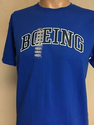 Boeing Spellout Graphic Youth T Shirt New With Tags Royal Blue Youth XL Boeing - Image 1 of 4