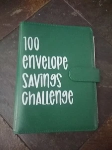 100 Envelope Savings Challenge Binder Money Budget Book, Green - Picture 1 of 4