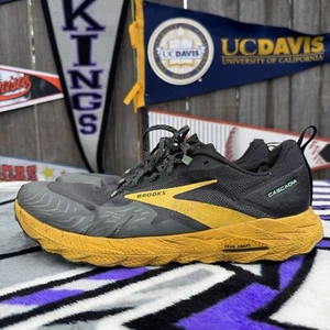 Size 13 - Brooks Cascadia 17 Mens Gray Yellow Running Shoes Sneakers 1104031D333 - Picture 1 of 11