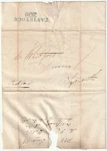 1823 BLU/VERDE TAVISTOCK CHILOMETRAGGIO PMK PREPAGATO 4d A WHITFORD PLYMOUTH CORONER - Foto 1 di 2