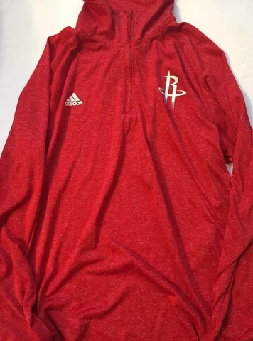 ADIDAS HOUSTON ROCKETS NBA 1/4 ZIP LONGSLEEVE PULLOVER RED NBA M Medium Jacket Cover