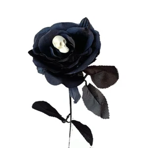 1 pieza Halloween Artificial Floral Horror Calavera Negro Rosa Flor Decoración Fiesta Hogar - Imagen 1 de 15