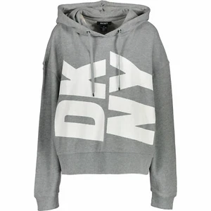 DKNY Grey With White Logo Hoodie UK XXL Genuine Designer Hoody Top Hooded Jumper - Picture 1 of 2