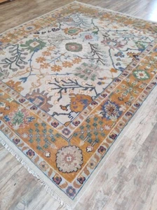 Abstract Hand Knotted Modern Rug 8x10 Wool Handmade Designer Carpet - Picture 1 of 6