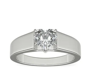 2 Ct Heart IGI Certified Lab Grown Diamond Engagement Rings 14K White Gold - Picture 1 of 7