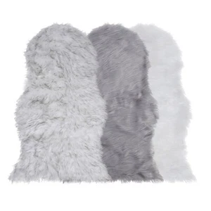 Large Faux Fur Sheepskin Rug Fluffy Mat Room Sofa Hairy Mat Shaggy Floor Carpet - Picture 1 of 32