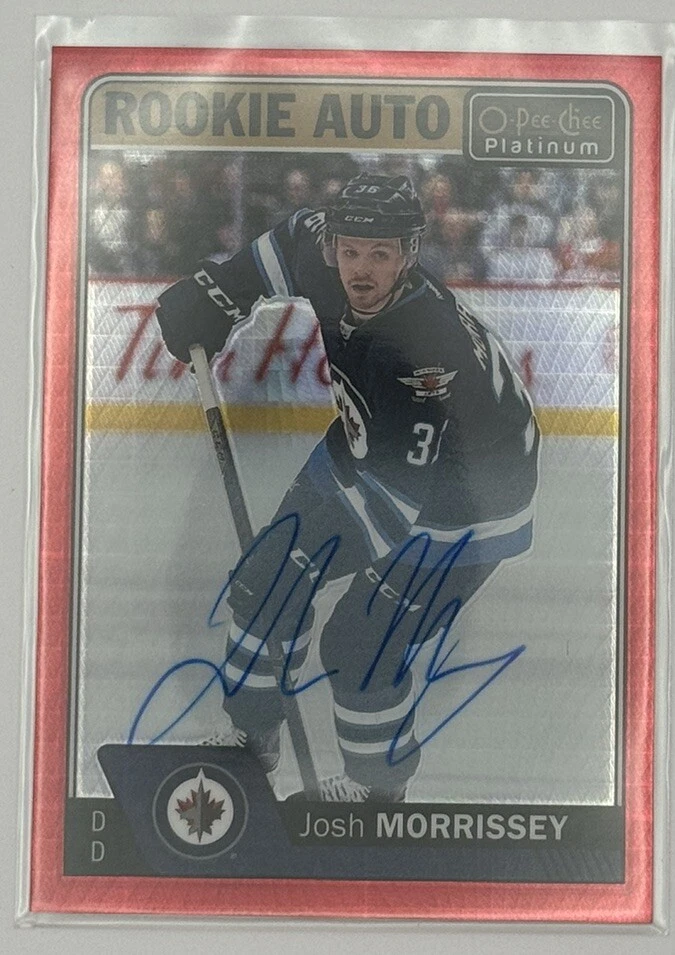 2016-2017 OPC Platinum Red Prism Rookie Auto R-JM Josh Morrissey 15/50