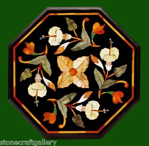 18" Marble Table Top Stone Inlay Pietra dura​ Home Decor Handmade Gift - Picture 1 of 1