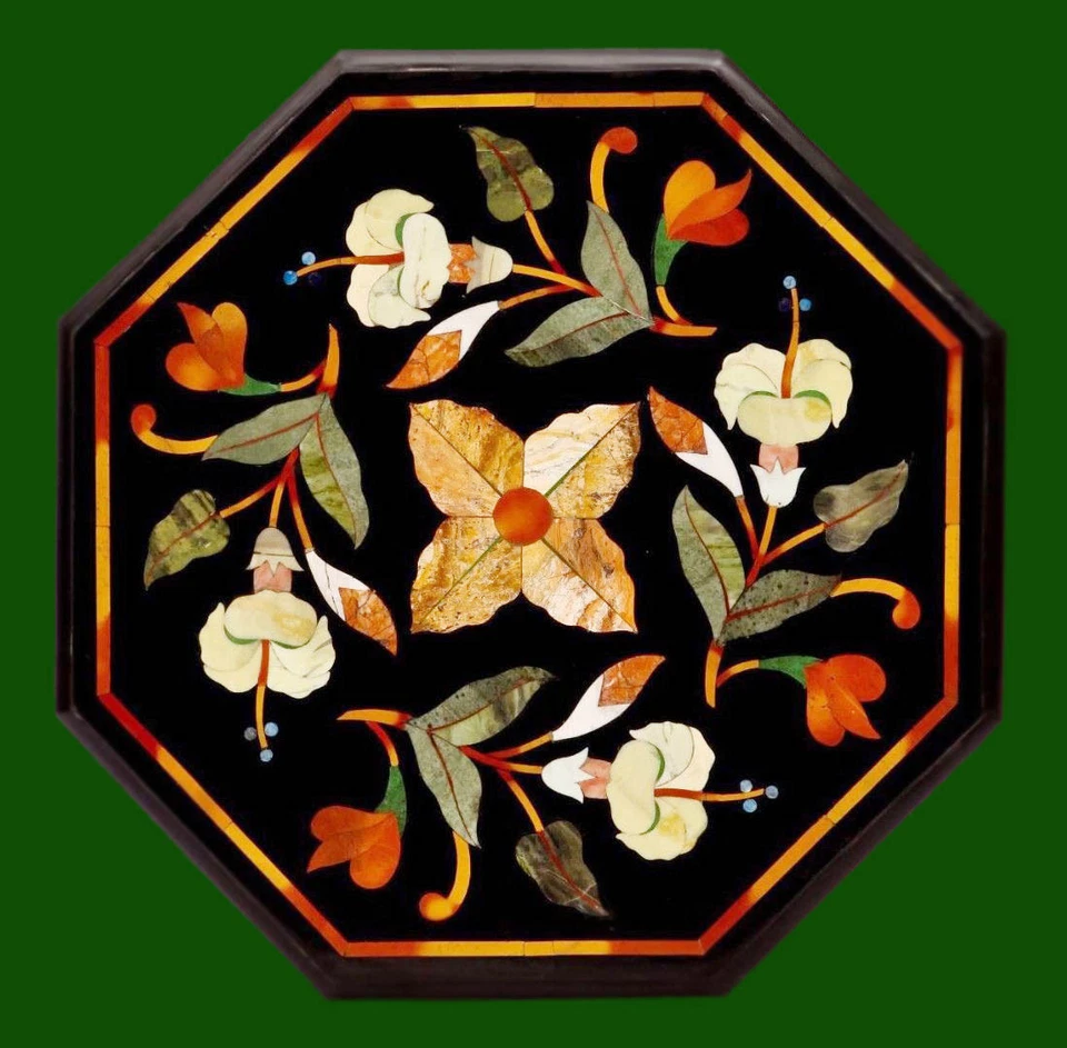 18" Marble Table Top Stone Inlay Pietra dura​ Home Decor Handmade Gift - Image 1 of 1