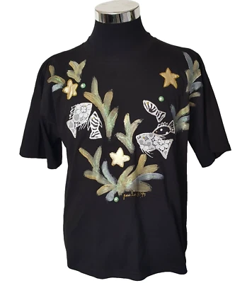 Camiseta Nana Pintada Originales por Paula Para Mujer Talla Grande Vintage Informal Negra Foto 1 de 4