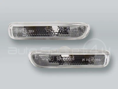 TYC Clear Fender Side Marker Turn Signal Lights PAIR fits 99-01 BMW 3-Series E46 - Image 1 of 2