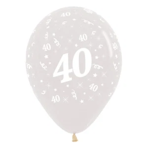 40th Birthday Party Supplies Clear 25 Pack Latex Balloons Forty 40 Fortieth - Picture 1 of 1