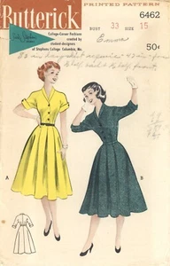 Butterick 6462 Tailored Dress w Cut-In-One Sleeves, Inverted Pleats Sz 15 JR CUT - Picture 1 of 6