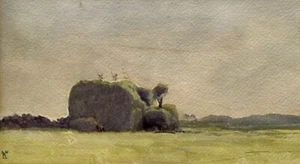 GEORGE VICAT COLE BRITISH WC "STACKING HAYSTACK" 1870 - Picture 1 of 8