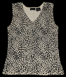 Canotta donna George stampa animalier seta scollo a V taglia S 4/6 - Foto 1 di 6