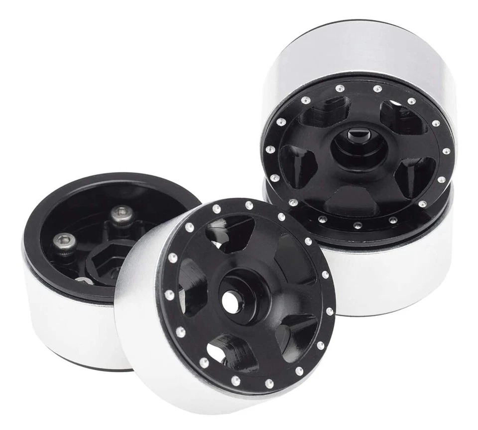 Billet Machined Alloy Wheels (4) for Axial 1/24 SCX24 Rock Crawler - Image 1 of 1