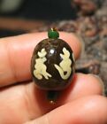 Energy Tibetan Top Old Agate Light Color Ruyi 6 OM Word Daluo dZi Bead Totem 5A