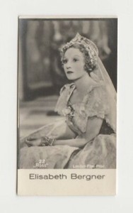 Elisabeth Bergner vintage 1930s Handcock Rubin Film Stars SMALL Trading Card #22
