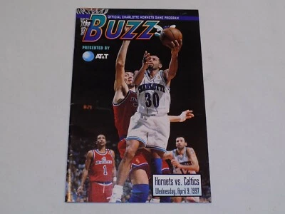 Charlotte Hornets Program The Buzz Boston Celtics Apr 9 1997 Dell Curry Rick Fox - Image 1 of 2