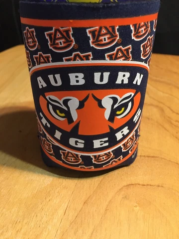 Auburn Tigers AU Tiger Eyes Can Beverage Koozie Coozie Pocket Coolie NCAA Team Cover