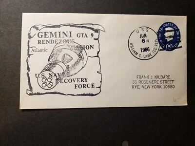 USS WILLIAM C. LAWE DD-763 Naval Cover 1966 GEMINI SPACE Cachet - Image 1 of 2