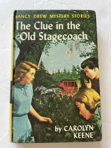THE CLUE IN THE OLD STAGECOACH Nancy Drew Mystery Blue Endpages #37 1960 HC - Picture 1 of 4