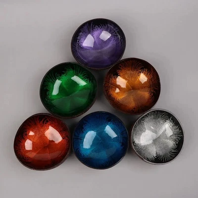 Vintage Kokosnuss Schale Schüssel Dekoration Aufbewahrung Handwerkskunst - Bild 1 von 4