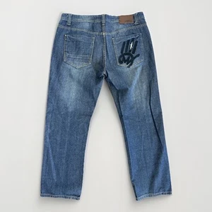 Miskeen Jeans Mens Blue Baggy Skater Denim Jeans Size 40 Y2K 90s Style - Picture 1 of 9