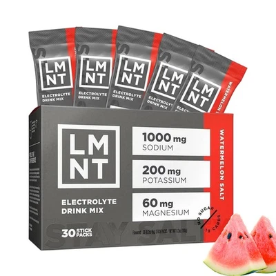 LMNT Zero Sugar Electrolytes - Watermelon Salt | Drink Mix | 30-Count