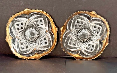 EAPG Cornell Gold Collection Tarentum 1898, Set of 2 Lemon Plates 6 1/2" - Image 1 of 4