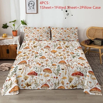 Juego de sábanas ajustables suaves coloridas de 4 piezas con 2 fundas de almohada para dormitorio Foto 1 de 4