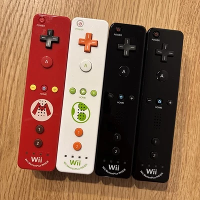 Nintendo Wii Motion Plus Lot 4 SET Mario Yoshi Black Controller Tested Japan - Image 1 of 4