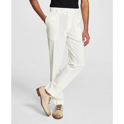 Pantalones de traje Vince Camuto para hombre ajustados de spandex súper elásticos blancos 36X32 B4HP Foto 1 de 3