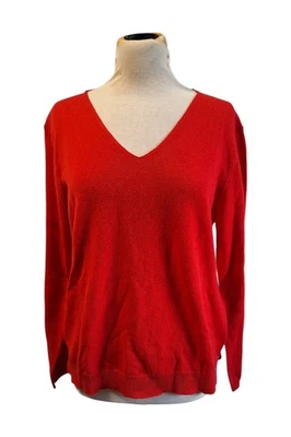 Damen Strandfein Roter Pullover Strickpullover Wolle Kaschmir Gr. 42 XL Neu Qvc - Bild 1 von 4