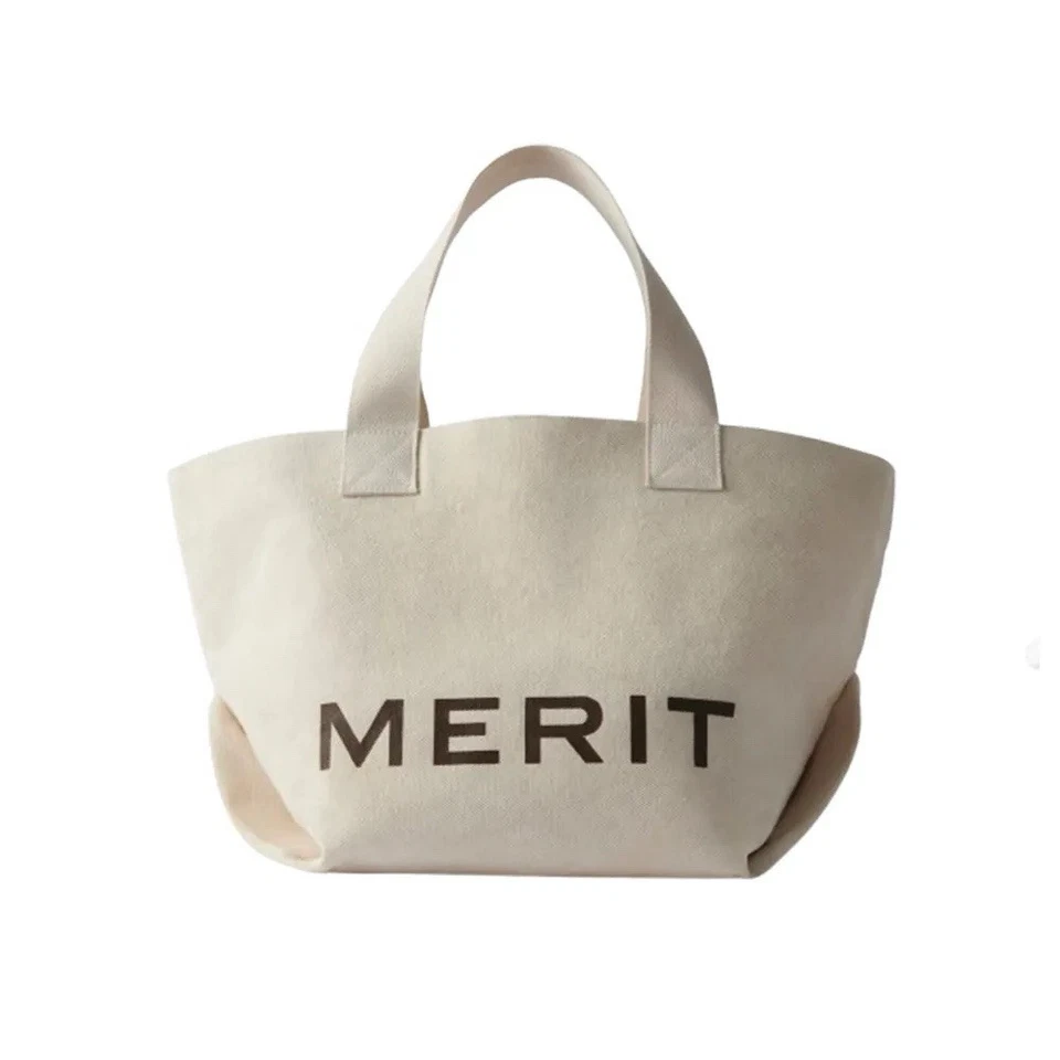 Merit Beauty THE EVERYTHING BAG Canvas Tote MakeUp Bag