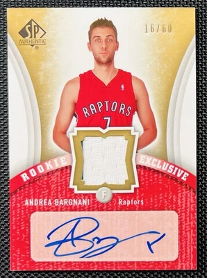 06-07 UD SP AUTHENTIC ANDREA BARGNANI ROOKIE EXCLUSIVE WORN JERSEY AUTO /60 RARE - Image 1 of 2