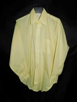 Vintage 70s Arrow Kent M 15 32 Yellow Shirt Long Sleeve Button Front Retro Mens - Image 1 of 3
