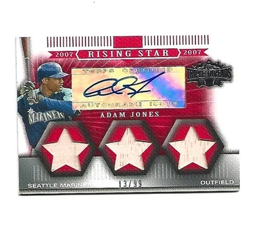 ADAM JONES 2007 Topps Triple Threads Triple Bate AUTÓGRAFO Novato 13/99 Foto 1 de 2
