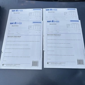 Lot Of 4 WAIS Record Form Wechsler Adult Intelligence Scale Third Edition 1997 - Picture 1 of 5