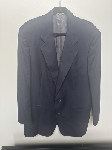 Giacca blazer vintage anni 80 Christian Dior Le Connaisseur lana blu navy tuta cappotto XL