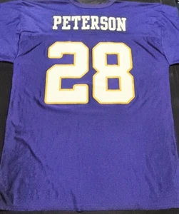 Minnesota Vikings Jersey T-Shirt #28 Peterson, Large, Chest 45", 30" long - Picture 1 of 5