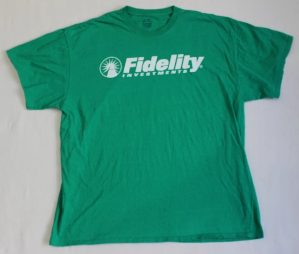 Fidelity Investments Adult T-Shirt Size 2XL Green Port and Company 100% Cotton - Image 1 of 4