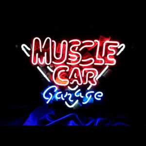 Muscle Car Garage 19"x15" Neon Sign Light Tiki Bar Pub Party Wall Hanging Art - Picture 1 of 1