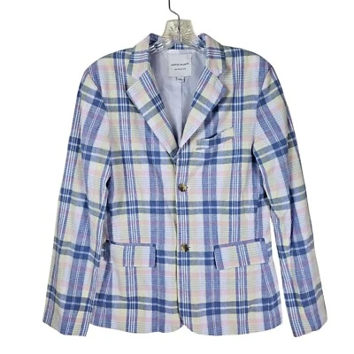 Chaqueta Blazer Janie And Jack Jóvenes Niños Lino 18 Pastel Cuadros Preppy Dinero Antiguo Foto 1 de 4