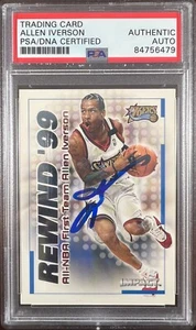 Allen Iverson auto card 2000 Fleer Impact #18 Philadelphia 76ers PSA Encap - Picture 1 of 3