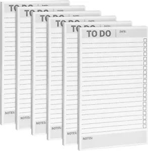 6-Pack To Do List Notepads with 60 Sheets for Daily Reminders, Notes, 8.5 x 5.5" - Picture 1 of 11
