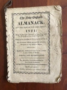 1821 New-England Almanack, Nathan DABOLL, New-London CONNECTICUT, CT, Almanac - Picture 1 of 1