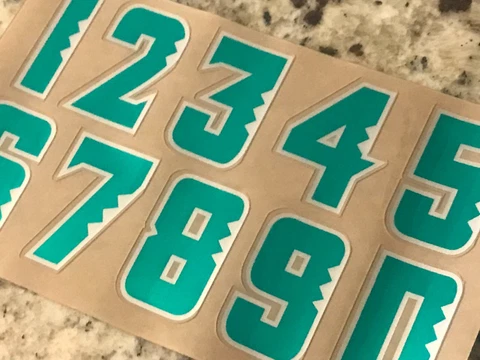 HAWAII WARRIORS CHROME GREEN Football Helmet Numbers Decals 2" FULL Sz 3M 20MIL Cover