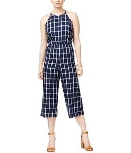 Maison Jules Womens Tie Blue Notte Cotton Casual Jumpsuit M - Picture 1 of 10